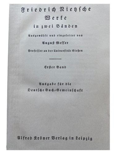 Nietzsche werke band - nietzsche,