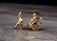 Charm Anhänger Silber 925 Rikscha 3D vergoldet - filigran & bezaubernd