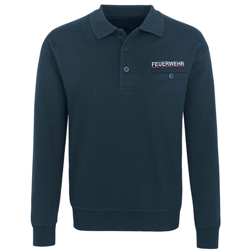 Sweatshirt mit polokragen - sweatshirt,