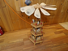 Ältere Weihnachtspyramide 3 Etagen Holzpyramide  47 cm