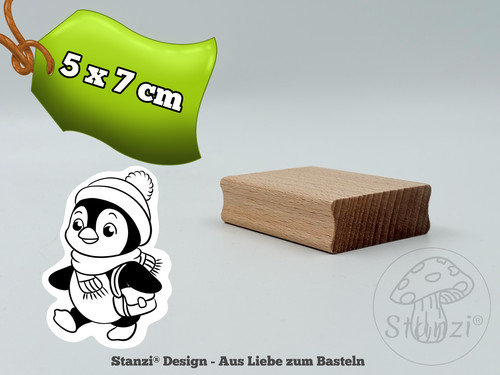 Holz stempel pinguin - stempel,