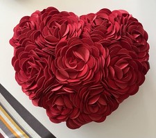 pad concept | Kissenhülle Floral | 3D ROSEN | Herz | rot | Samt