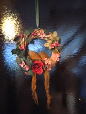 dekokranz fenster oder tür neuwertig weidenkranz blumen rose