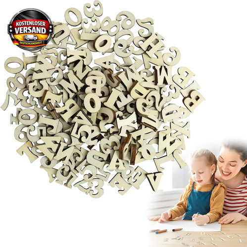 Holzbuchstaben zahlen set - zahlen, 204