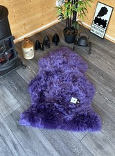 Lila Lammfell Teppich | Neu