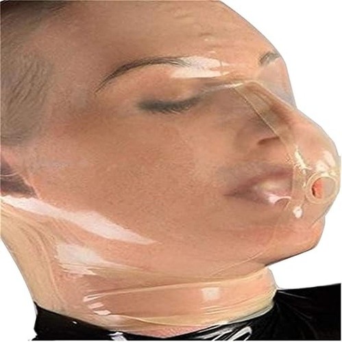 Transparente latexmaske mit - transparente,