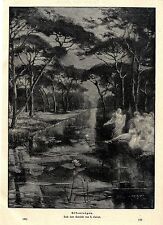 H. Cairati Elfenreigen See- Landschafts- Motiv Histor. Druck von 1901