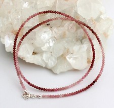 Rosa Turmalin Kette Edelsteinkette Rubellit feingeschliffen Collier 925 Silber