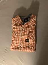 ? G Star RAW Correct Line Hemd Kariert Rot Weiß Grösse L Business Casual Elwood