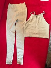 Oceans Apart Gym Set Sport BH Shorts Leggings XS S Creme beige  Fitness Eng