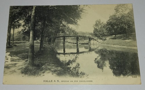Halle saale brücke der - ak,