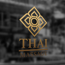 Aufkleber Folie "Thai Massage" 4 Motive Auswahl Schaufenster Beschriftung Praxis