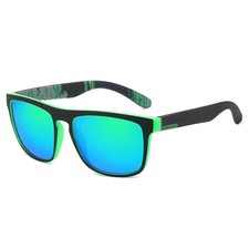 Stylische Sonnenbrille Polarized Schwarz Grün Gläser verspiegelt 5410 G2