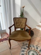 Antiker Stuhl mit Armlehne  Barock Armlehnen Polsterstuhl Einzelstück Dekoration