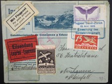 1925 Schweiz, 2 Flugmarken mit
