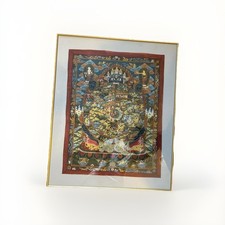 Tibetisches Thangka Bhavachakra (Lebensrad), gerahmt, 62×51,5 cm