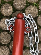 Parkpfosten Absperrpfosten Parkplatzsperre Poller H 83 cm Metall mit Kette