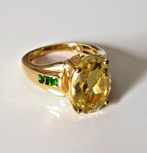 Ring gelben quarz - ring,
