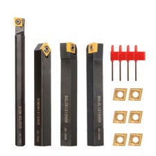 4X Drehmeißel Set Drehstahl Klemmhalter Bohrstange + 10 Wendeschneidplatten