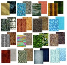 4x Deko-Karton Natur-Motive