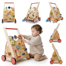 Lauflernwagen aus Holz für Babys ab 1 Jahr Laufwagen Holz-Walker Holzwagen