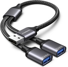 USB-Splitter Y-Kabel, 1 zu 2 verteiler Adapter, Dual USB 2.0 Port Exten