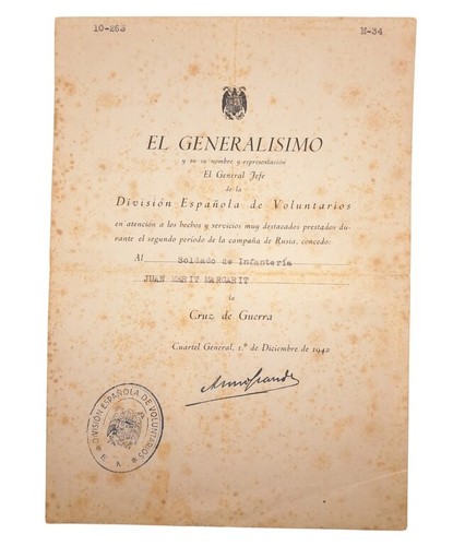 Verleihungsurkunde des