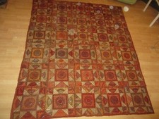 Ca.  245 x 204 cm vintage Orient Patchwork Teppich Wandbehang Bettdecke