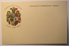 Turnerschaft Cimbria Karlsruhe - Wappen - Couleurkarte / Karte Studentika