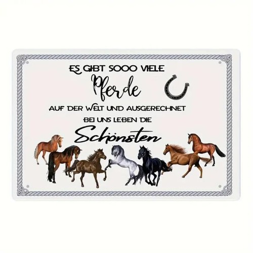 Blechschild viele pferde - viele,