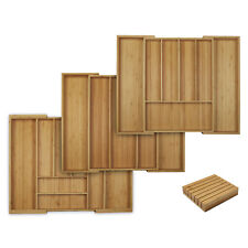 Bambus Besteckeinsatz ausziehbarer Schubladeneinsatz Besteckkasten Holz Einsatz