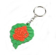 Schlüsselring Ganapati Ganesha Schlüsselanhänger auf Blatt Hindu Elefant Gott Schlüsselring 