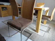 Esszimmerstühle - Freischwinger 6 Stück gebraucht mit Edelstahlgestell 