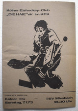 KÖLNER HAIE - OBERLIGA 1972/73 - PROGRAMMHEFT "DER PUCK"  - KEC-TSV MIESBACH 