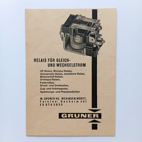 1961 gruner relais gleich - gruner, gleich-