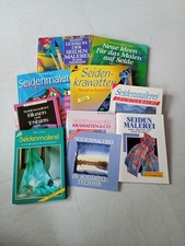 Seidenmalerei Konvolut Bücher 10x Anleitungen Vorlagen Krawatten Tücher Blusen 