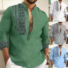 Männer Langarm Shirt Bluse