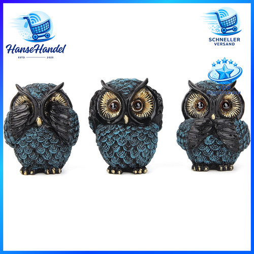 Eulen deko figuren 3er set - figuren,