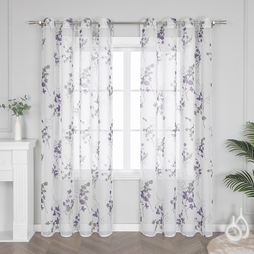 Gardinen stores blumen volie - stores,