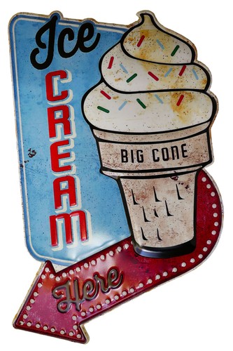 Blechschild ice cream - "ice, cream"