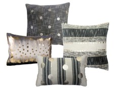 Kissen Vintage Dekokissen Kissenbezug handmade blau beige gold inkl Füllung