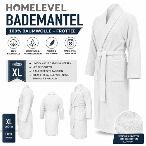 Homelevel bademantel weiß - homelevel,