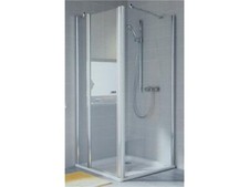 Kermi Seitenwand Atea TWD 10018 Duschabtrennung Silber Hochglanz Echtglas klar