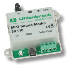 Uhlenbrock 38110 - MP3 Sound-Modul USB-Kabel, Lautsprecher, Taster Neuware
