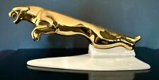 Jaguar Leaper Kühlerfigur Porzellan Gold Gerold-Tettau 23 cm Unikat