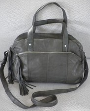 Pieces Tasche Handtasche Schultertasche Shopper Fransen Leder grau NEU NP 90€