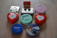9 x alte Bech Dosen Nivea Bebe Hello Kitty Niederegger atrix u.a. Sammlung