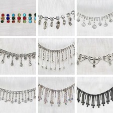 Strass Borte Quaste Strass Fransen Kette Kristall Perlen Glitzer DIY Basteln