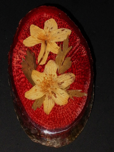 Wildblumen oval brosche - wildblumen,