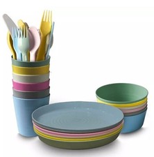 36 Teile Kunststoff Teller Tassen Schüsseln Besteck Set für Kinder und Kinder IKEA KALAS